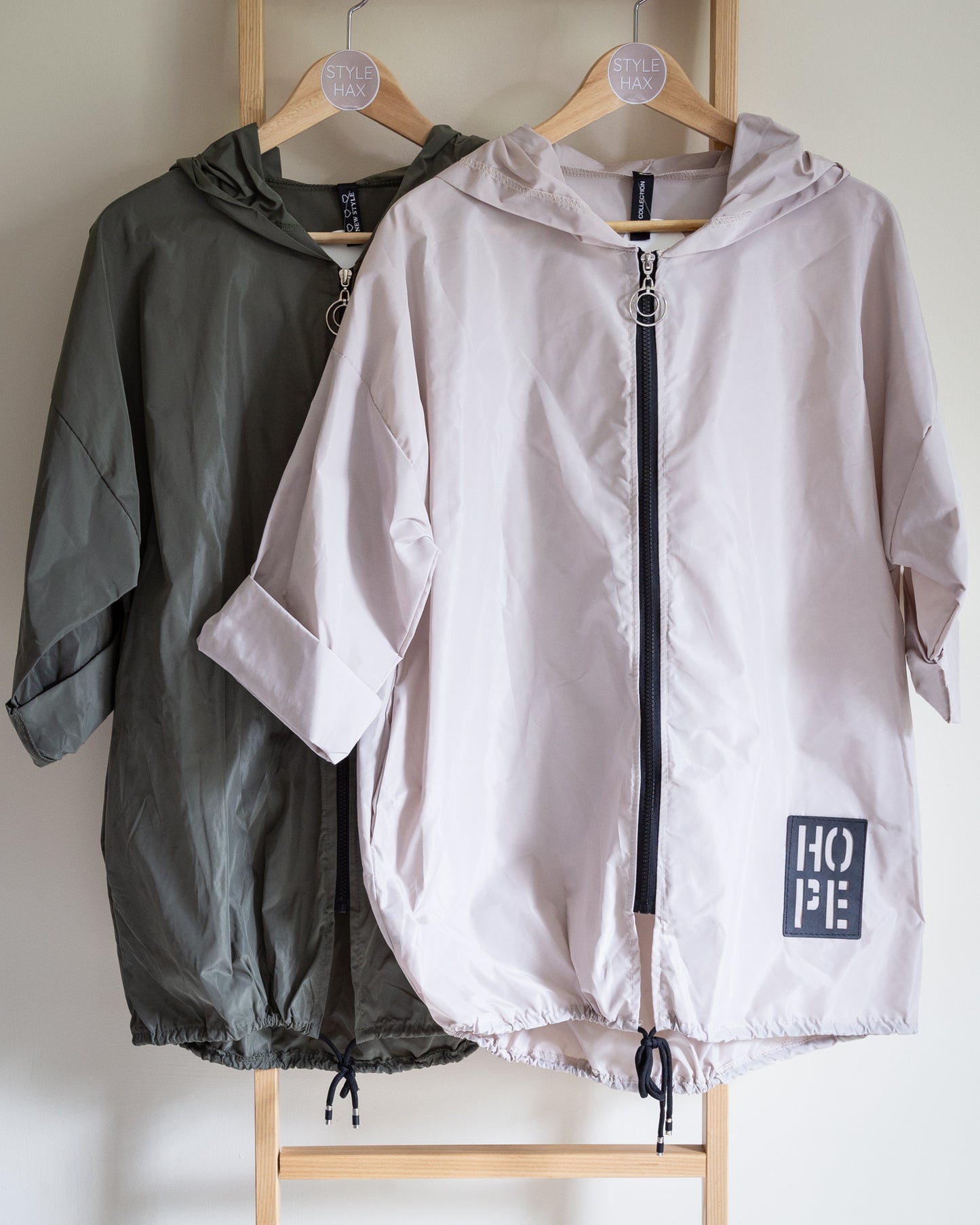 Hope lightweight rain jacket in khaki