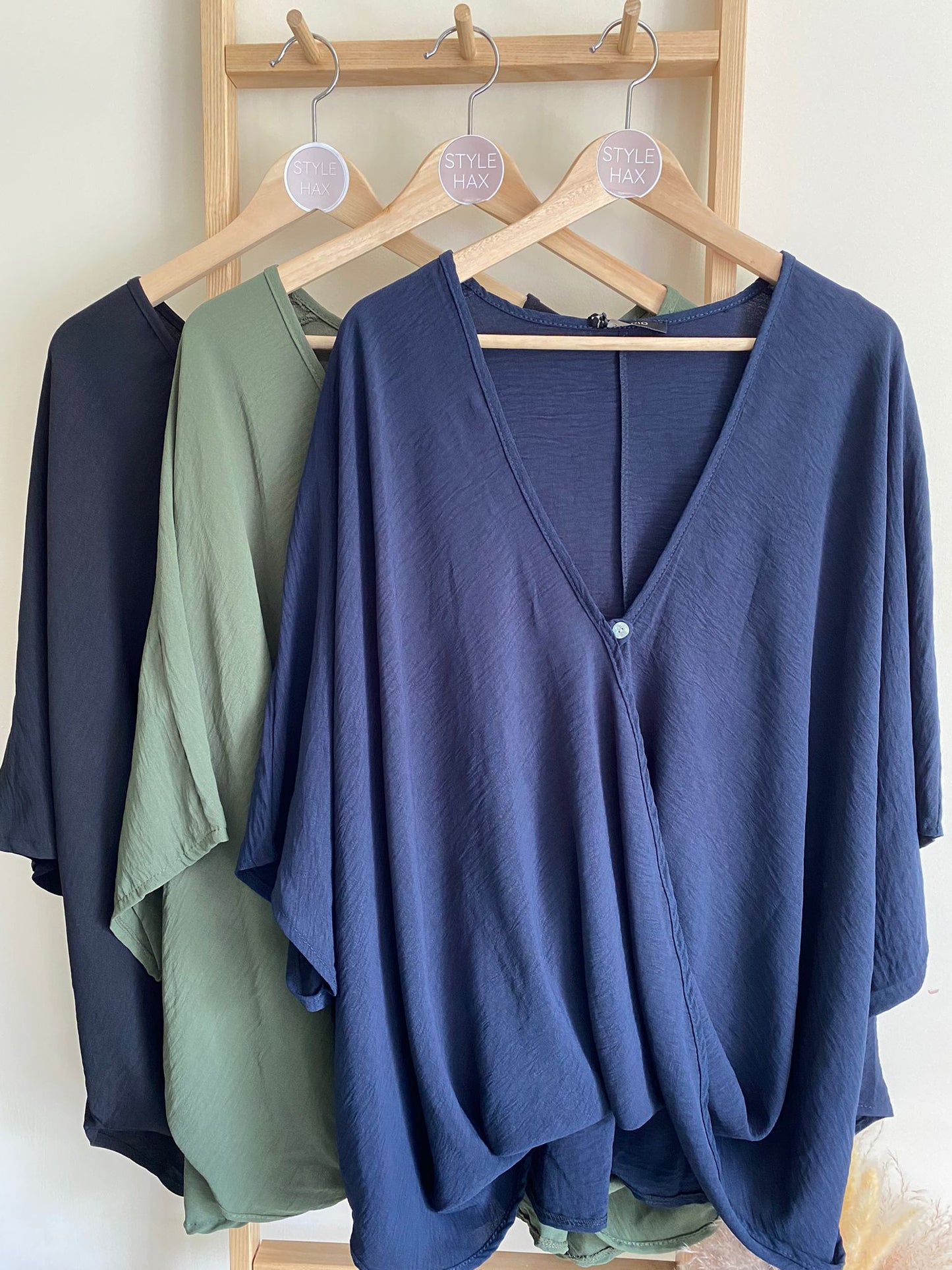 Chelsea draped crossover blouse