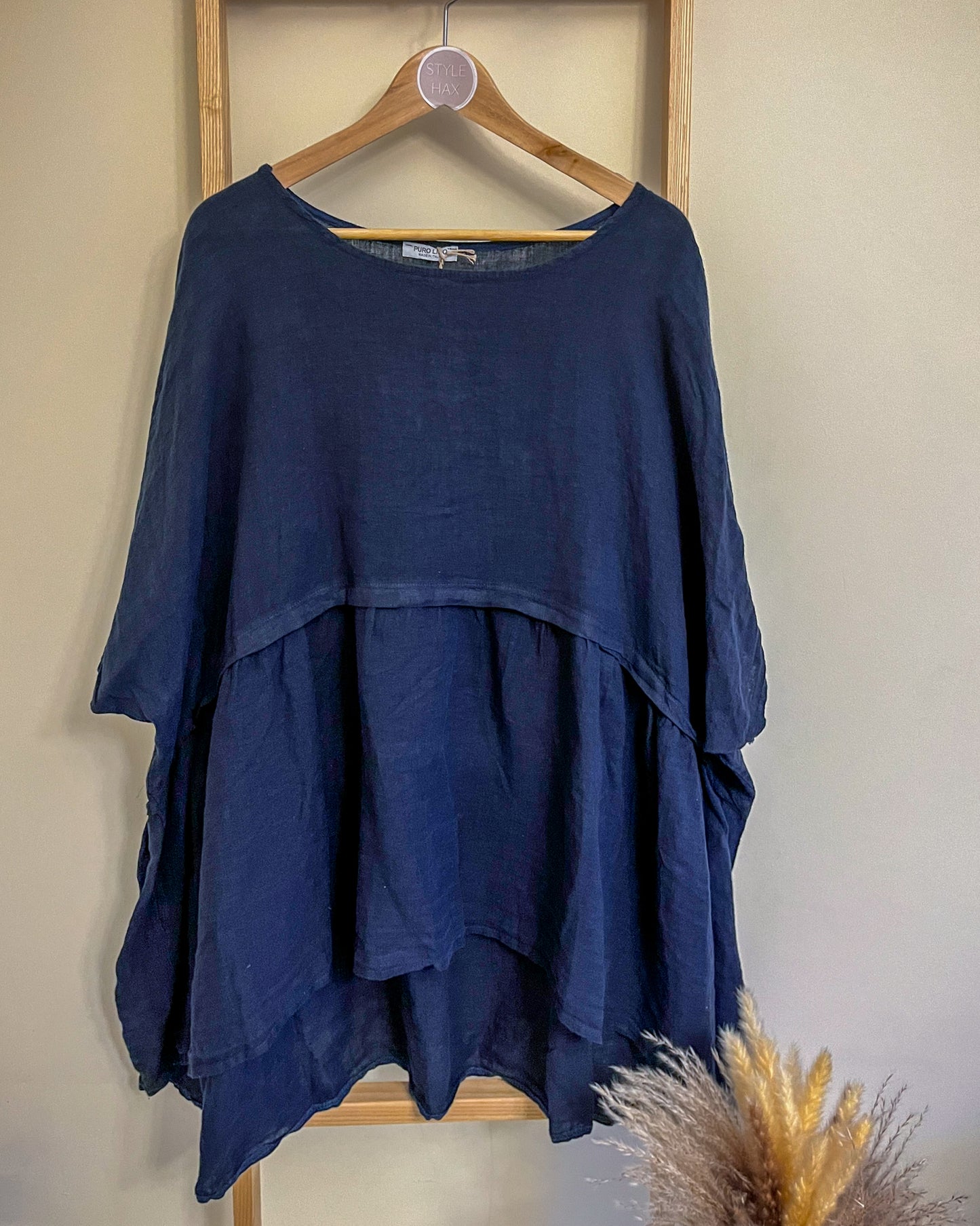 Pure linen long top