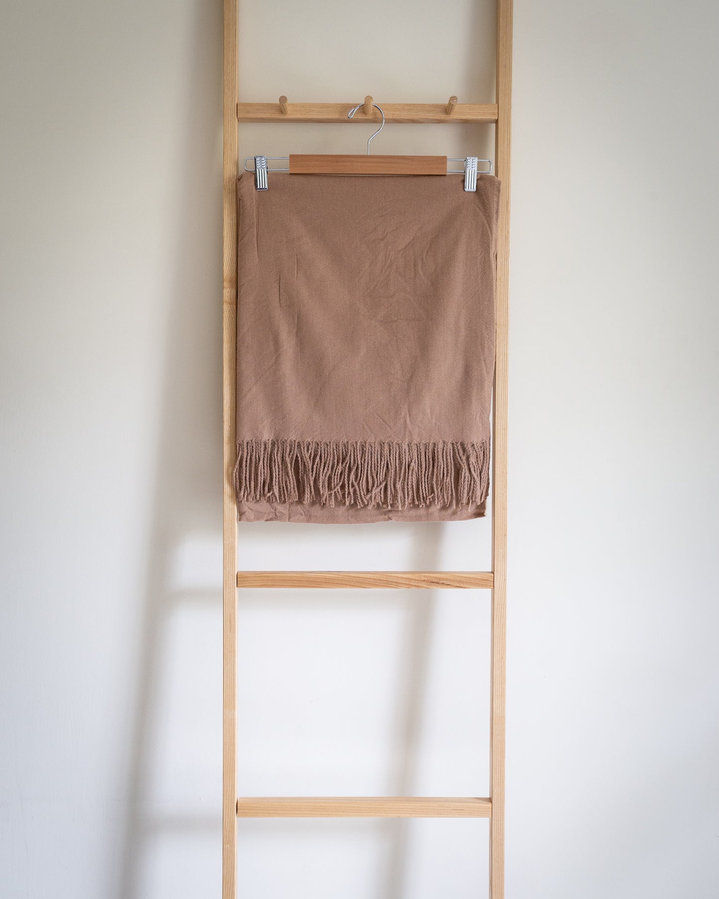Wool blend tassel scarf