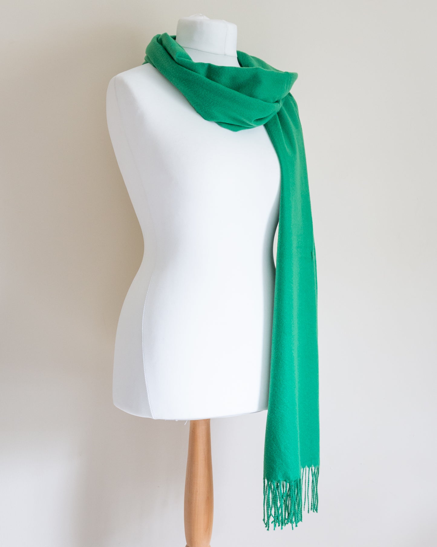 Wool blend tassel scarf