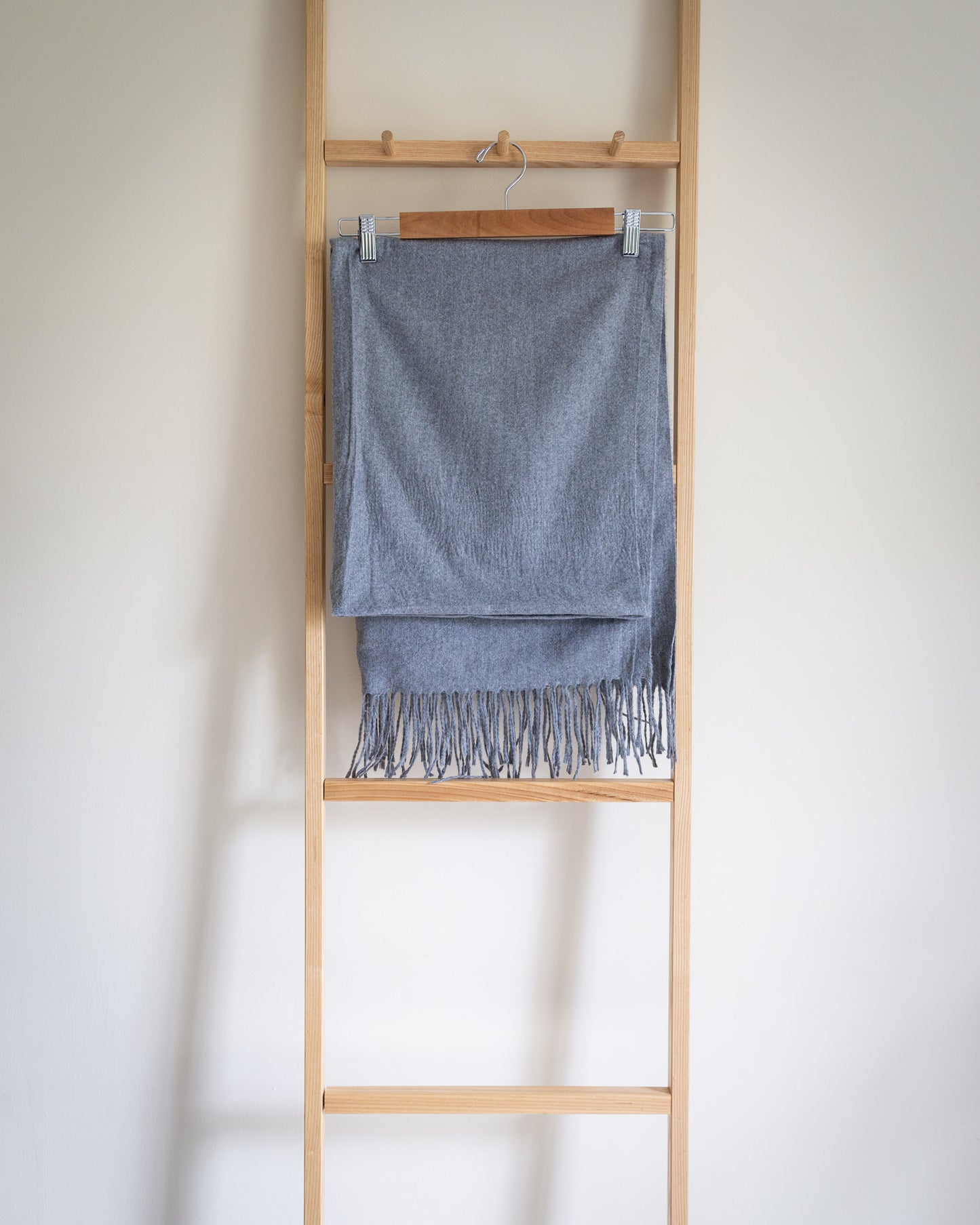 Wool blend tassel scarf