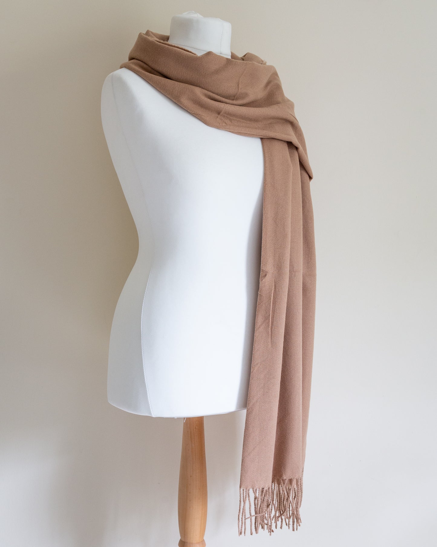 Wool blend tassel scarf