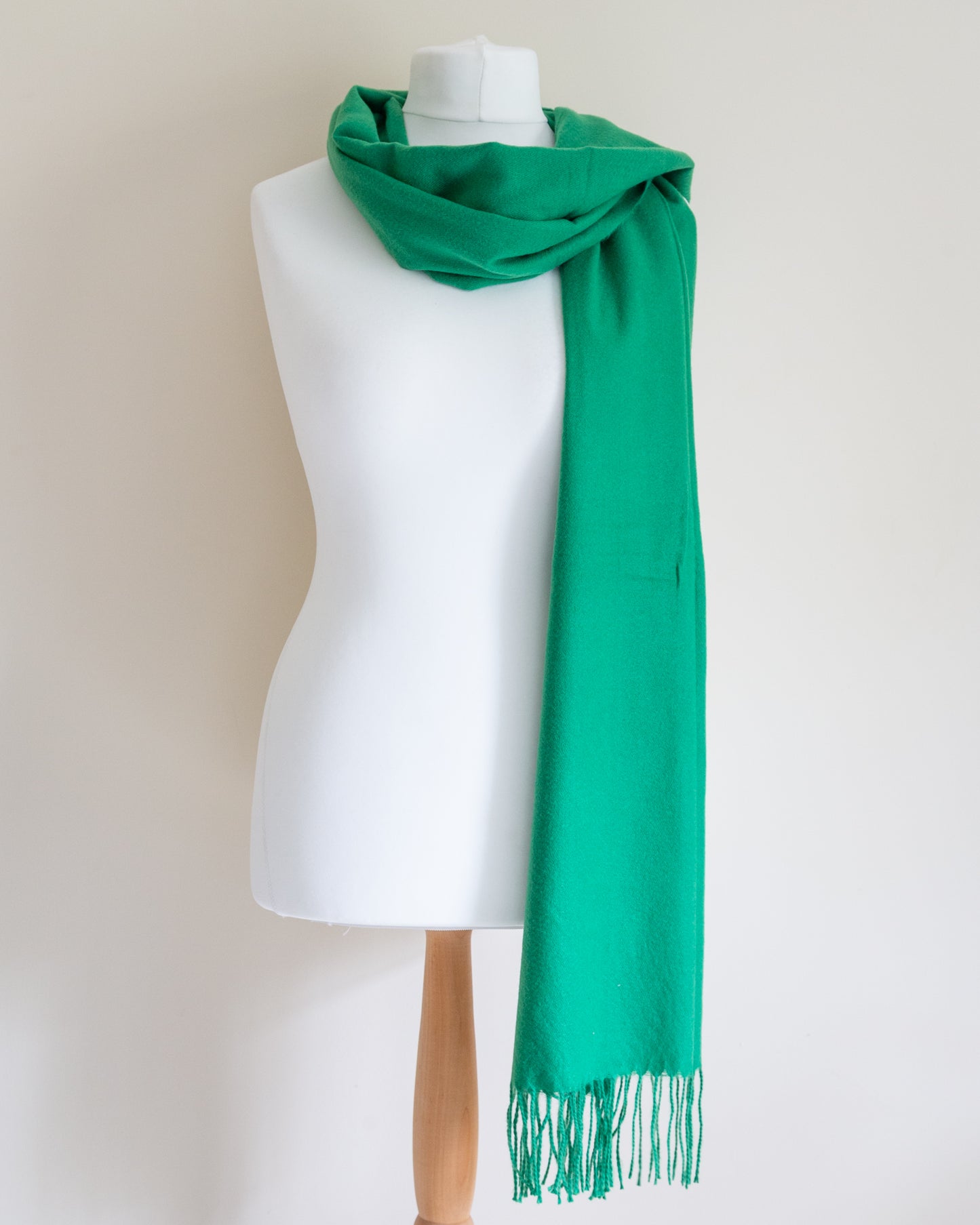 Wool blend tassel scarf
