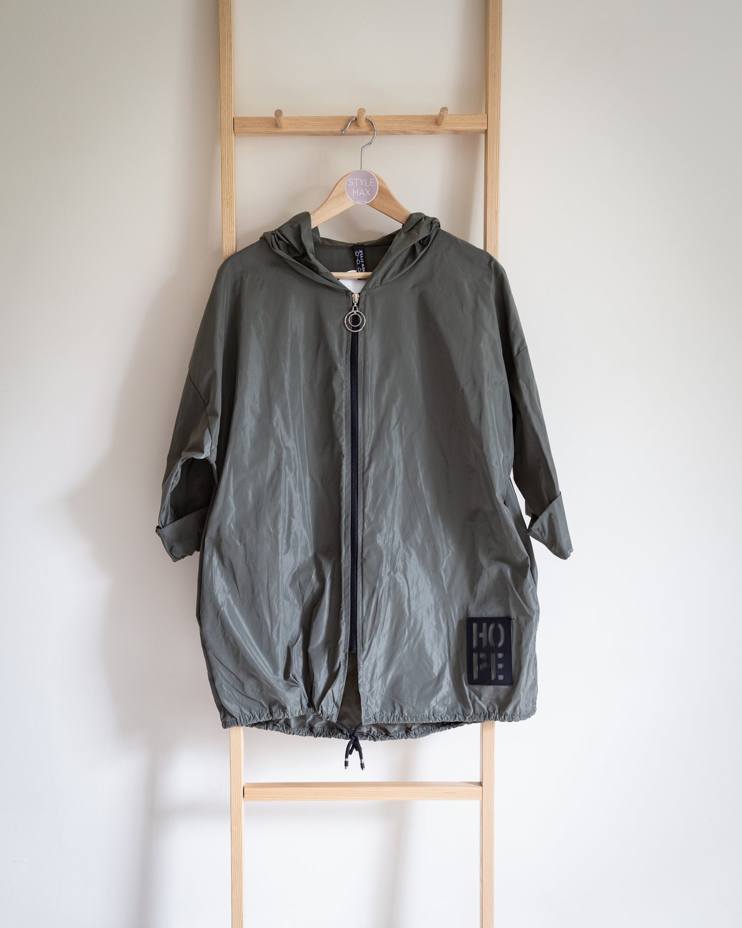 Hope lightweight rain jacket in khaki