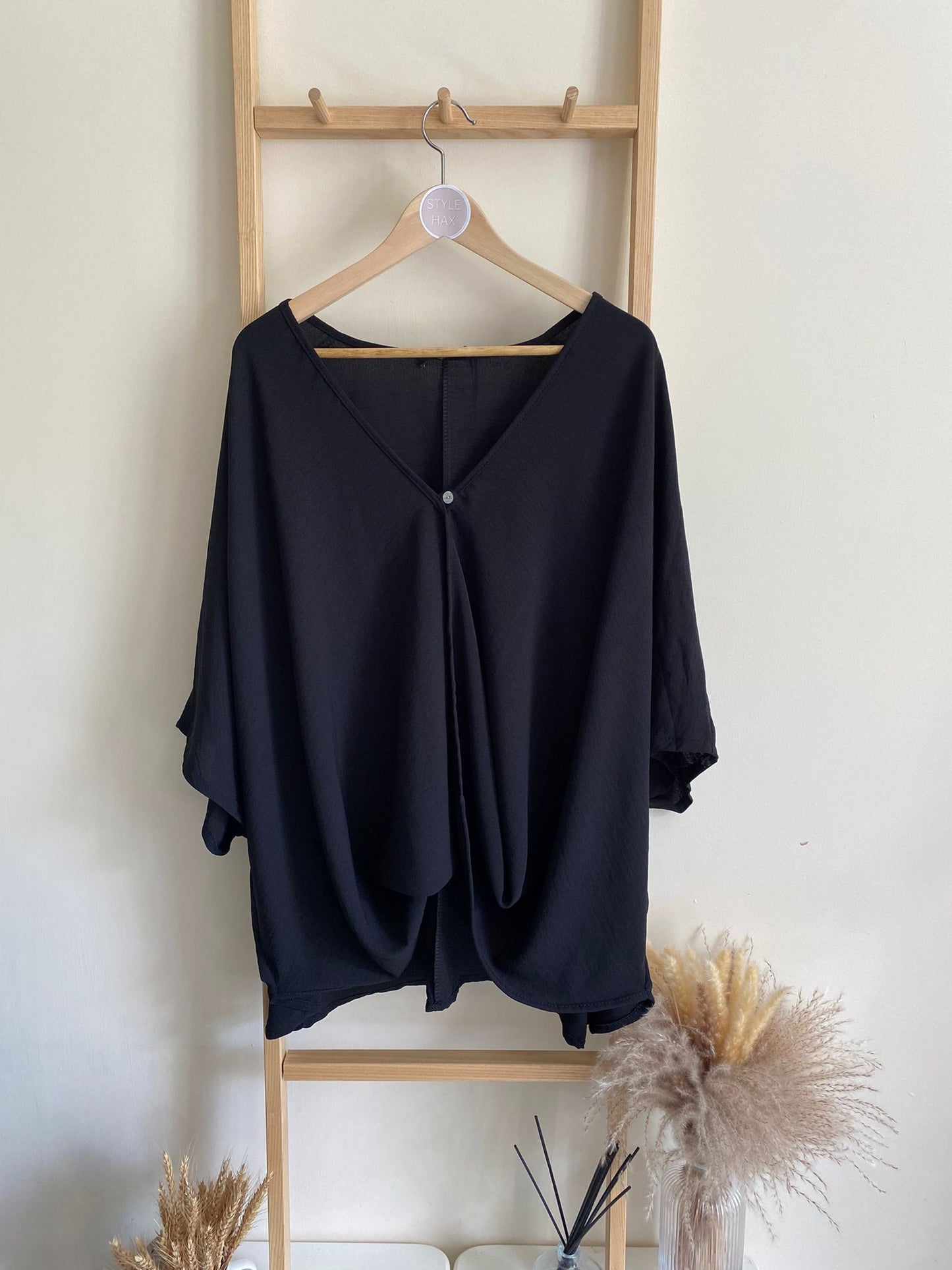 Chelsea draped crossover blouse