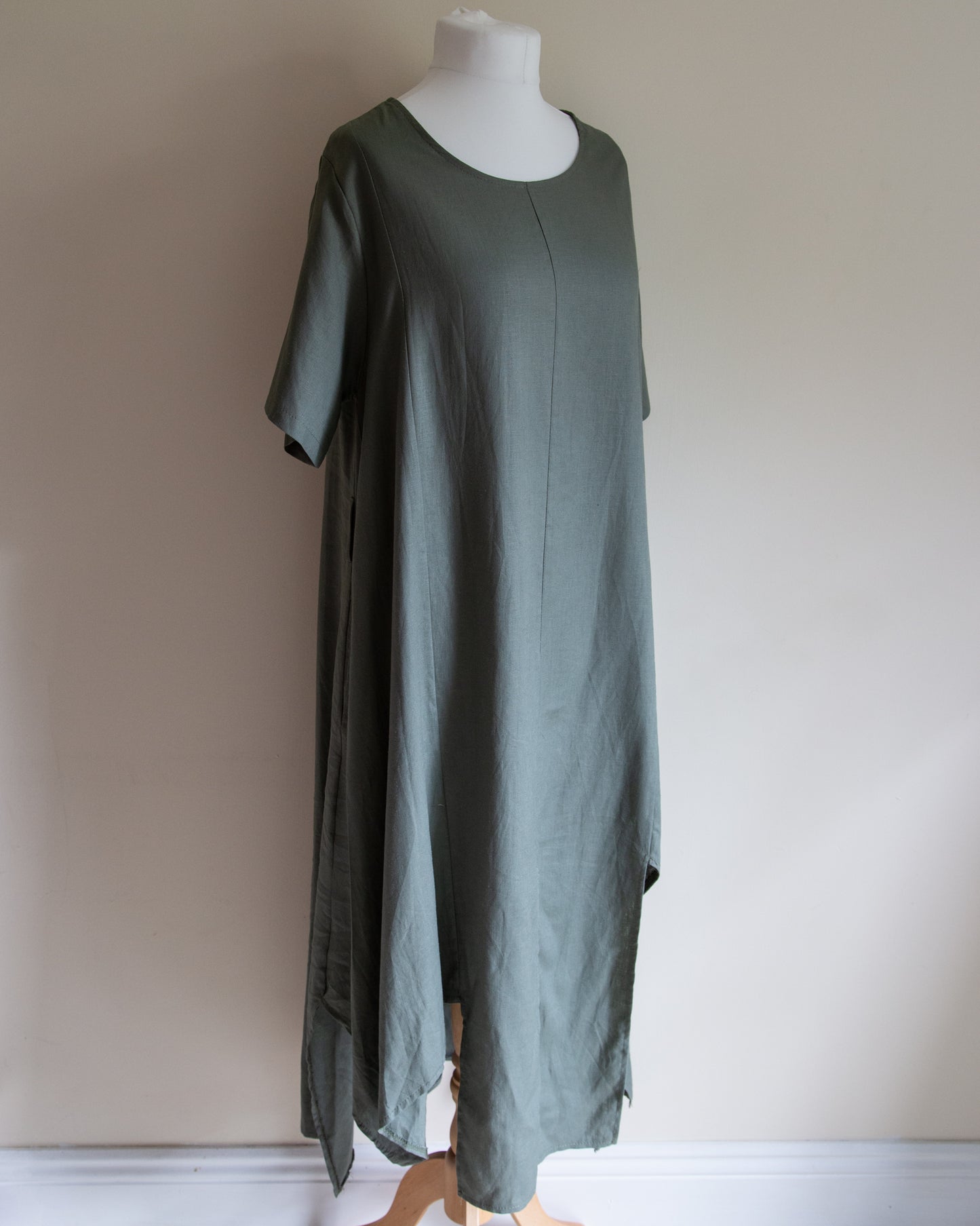 Hax Lux Linen-blend zig zag dress