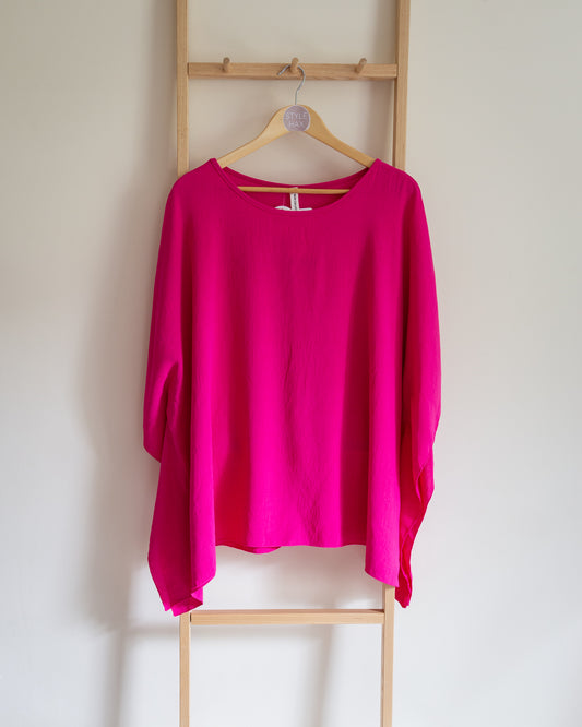 Batwing sleeve top in pink