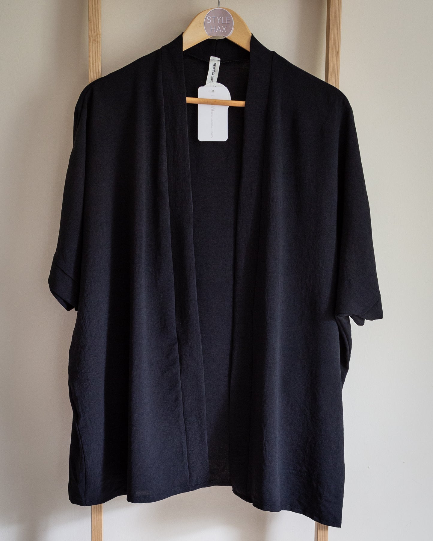 Draped cardigan in black