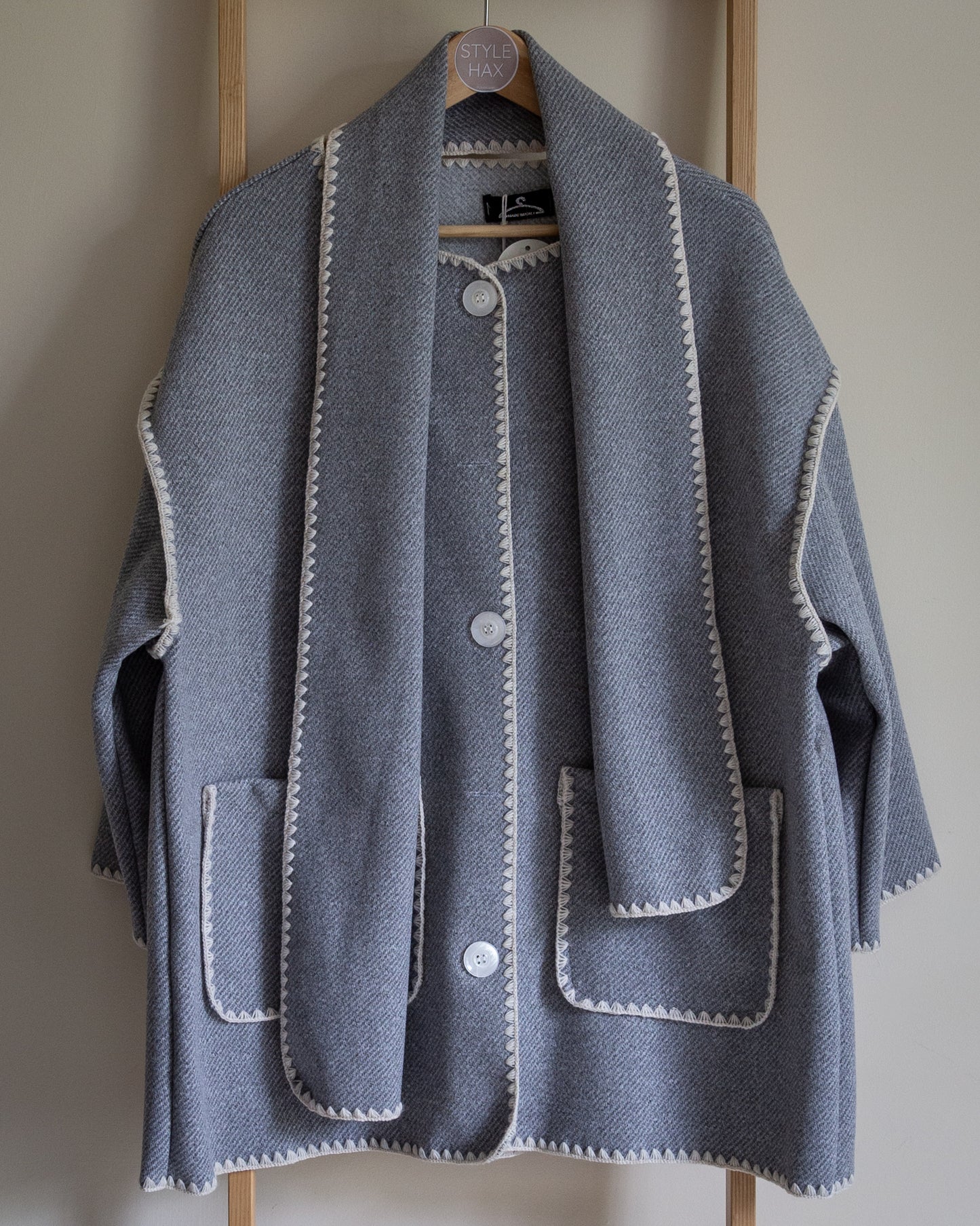 Totes scarf jacket in grey