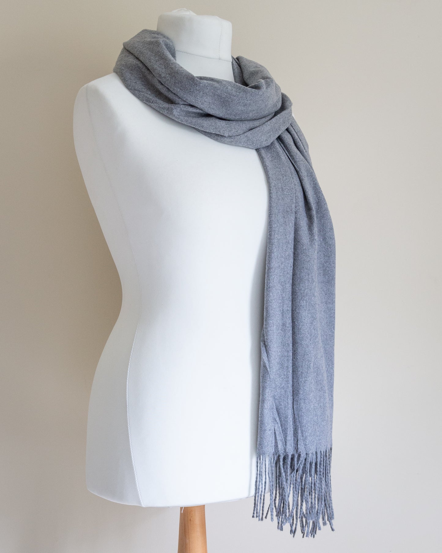 Wool blend tassel scarf