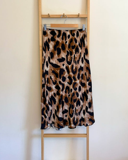 Hax Lux leopard print slip skirt