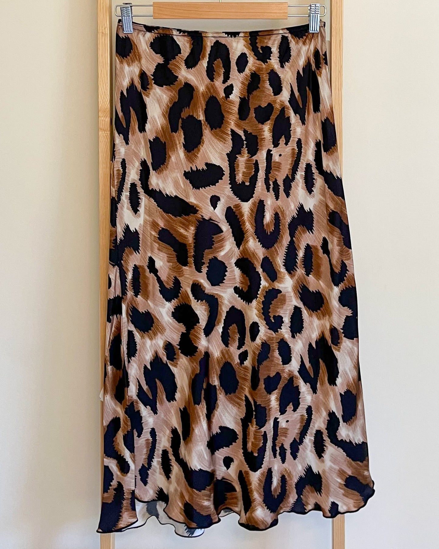 Hax Lux leopard print slip skirt