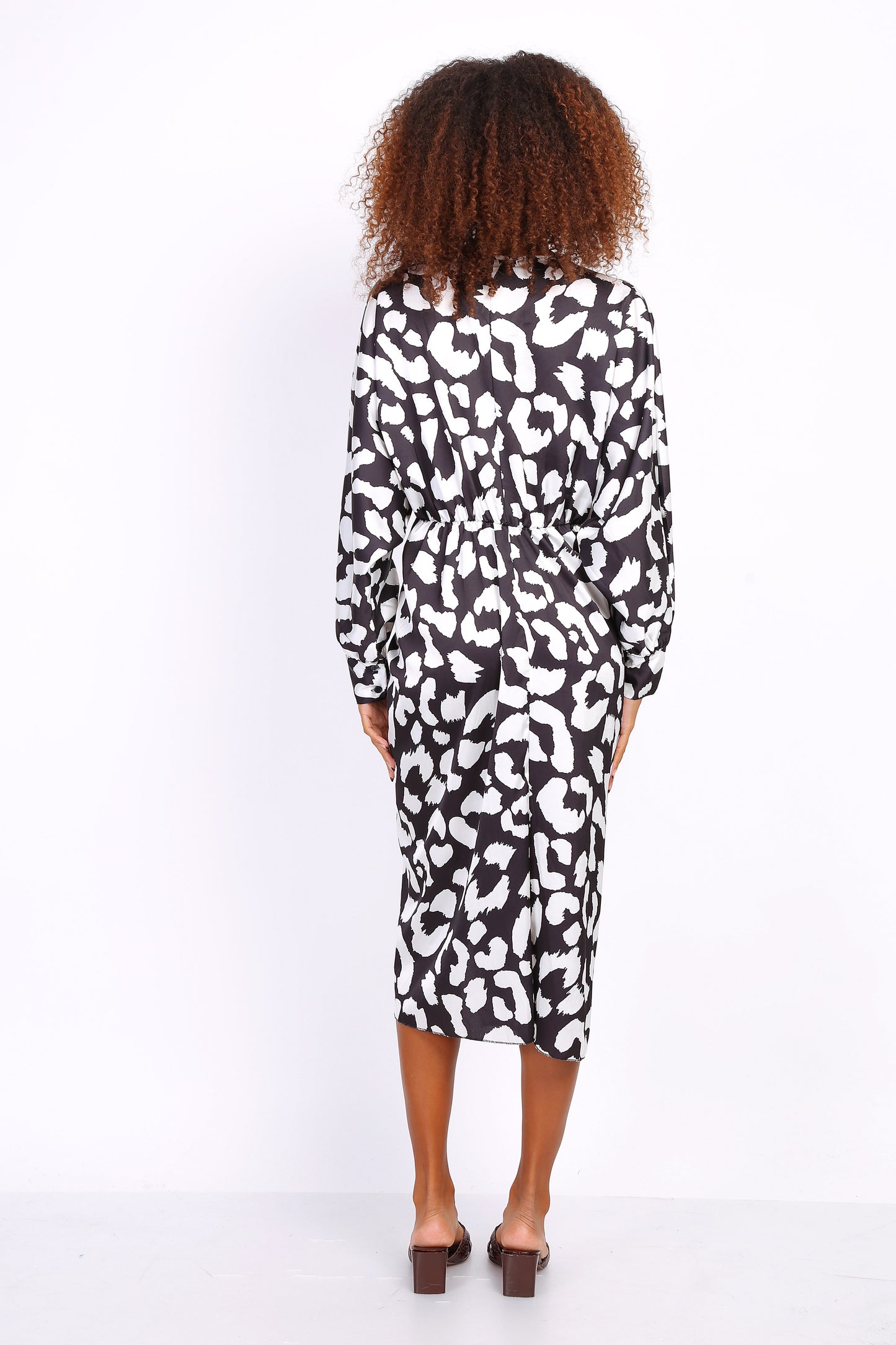 Batwing animal print dress