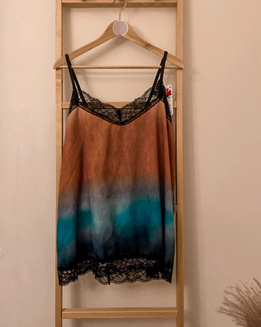 Tie dye lace cami