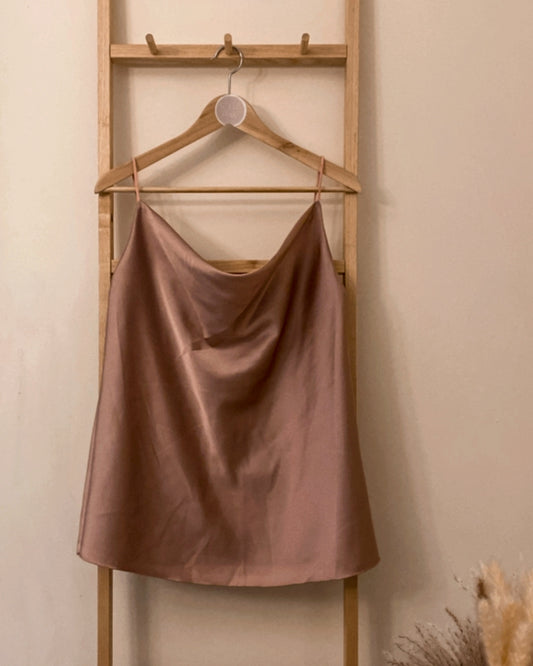 Satin vest in blush (small/medium)