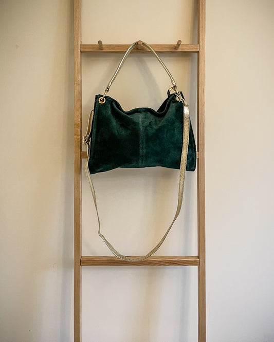 Nevada suede shoulder bag in green