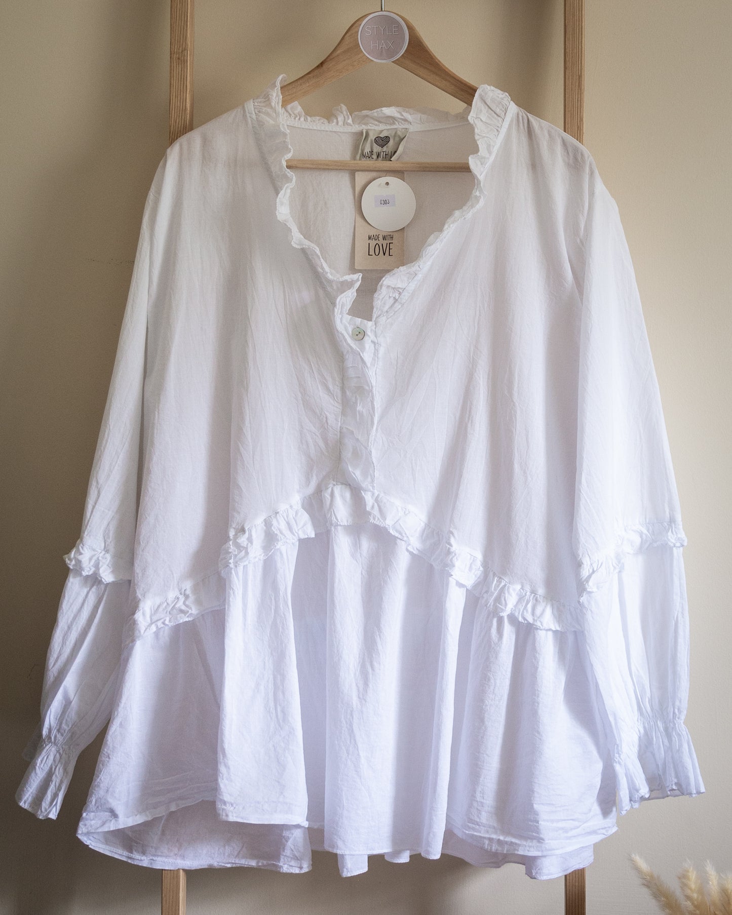 Cody cotton frill blouse