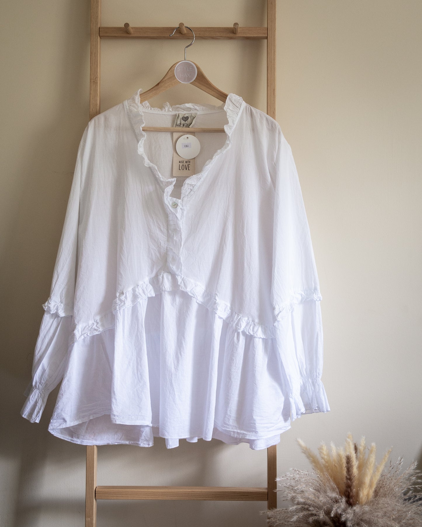 Cody cotton frill blouse