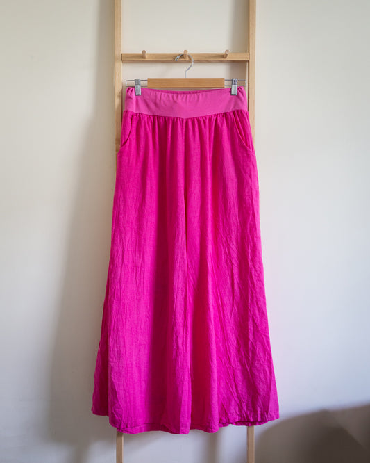 Hax Lux Linen blend palazzo trousers in pink