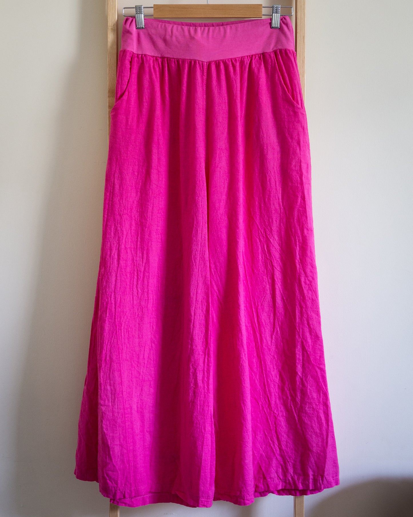 Hax Lux Linen blend palazzo trousers in pink