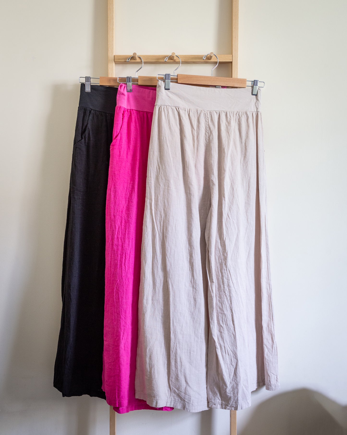 Hax Lux Linen blend palazzo trousers in pink